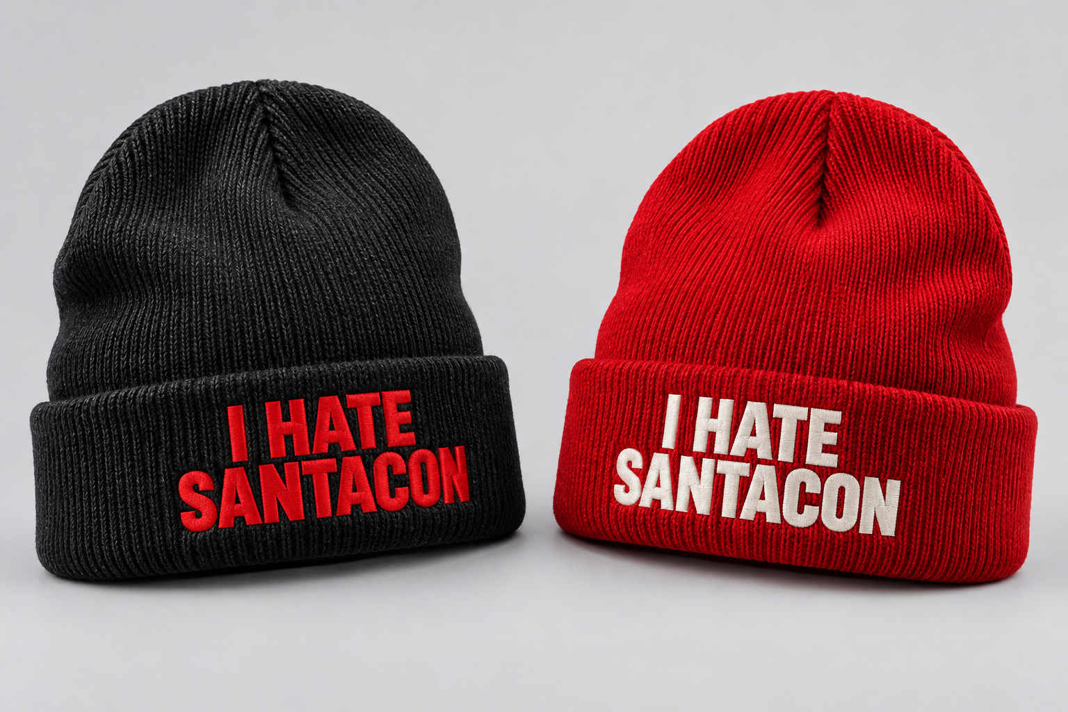 The Cold Shoulder: Black / Santa red merchandise concept